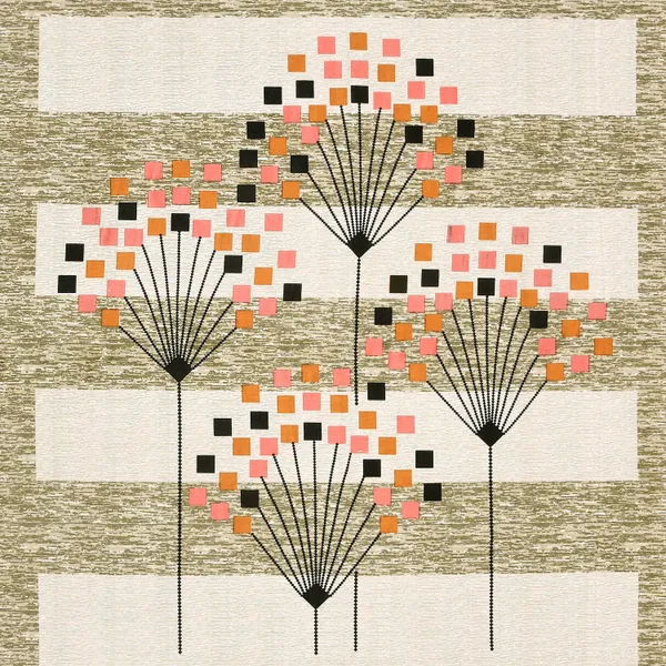 Yellow_Cotton_Geometric_Bloom_Double_Bedsheet_With_Pillow_Cover_70X100_Cm